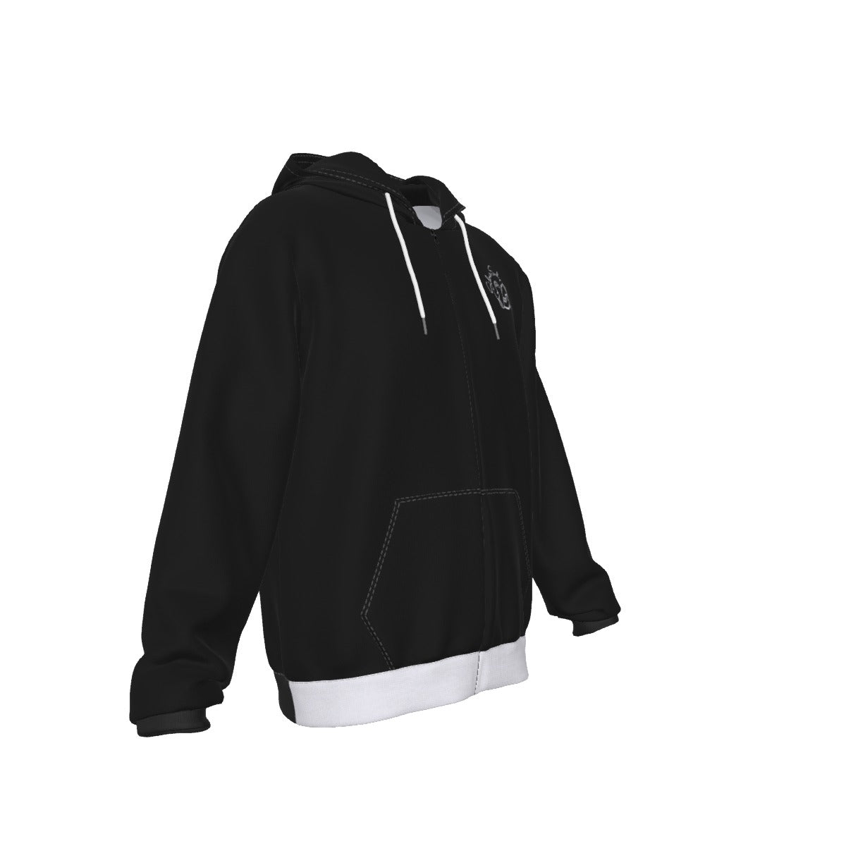 All-Over Print Zip Up Hoodie With Pocket
