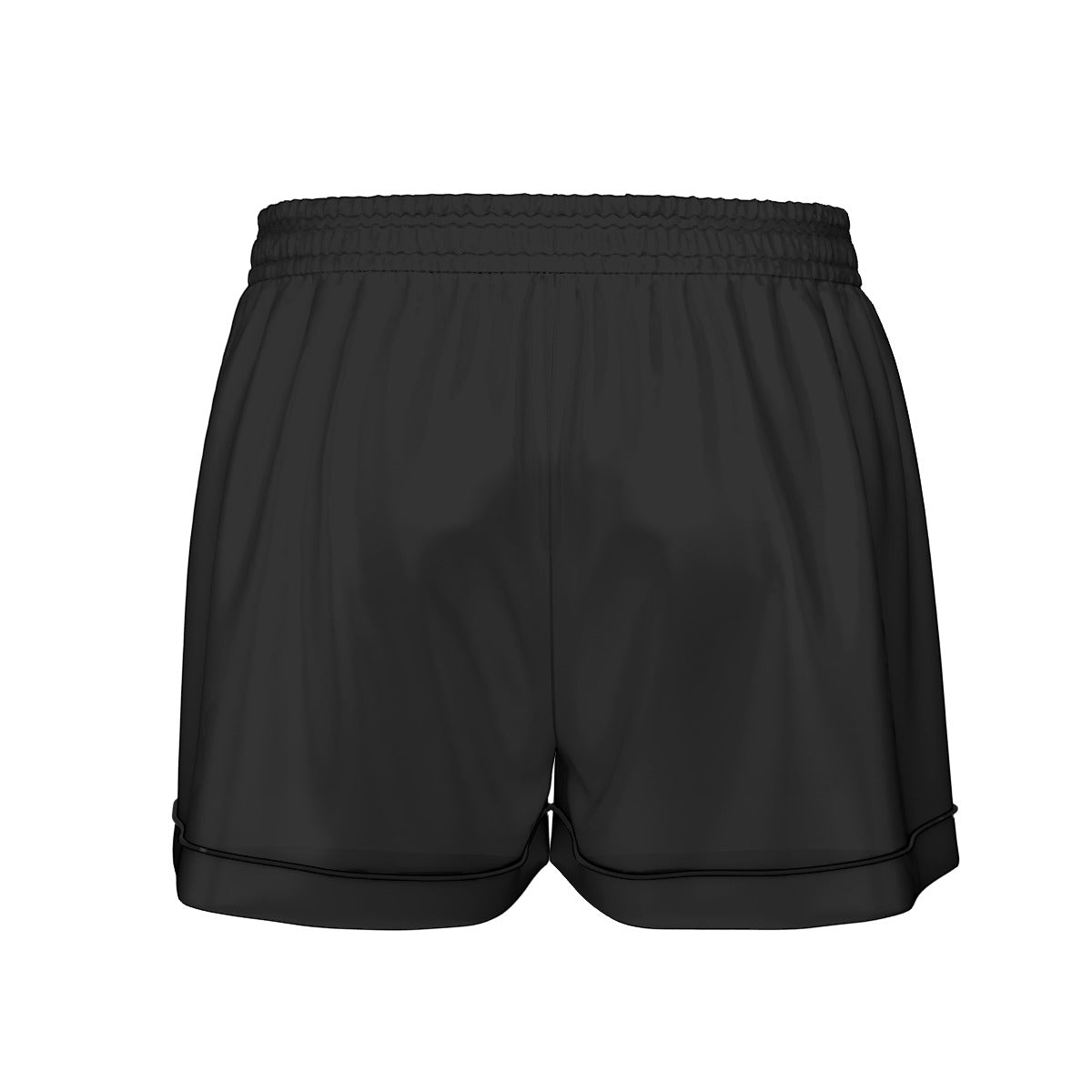 All-Over Print Women's Imitation Silk Pajama Set With Short Sleeve