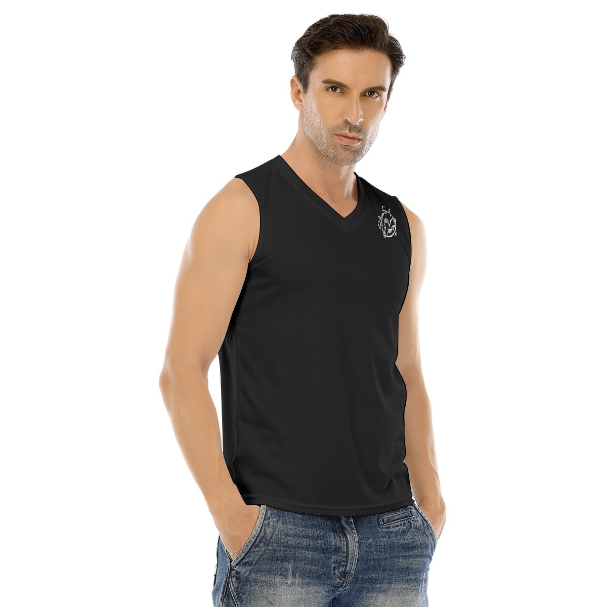 All-Over Print Men's V-neck Tank Top