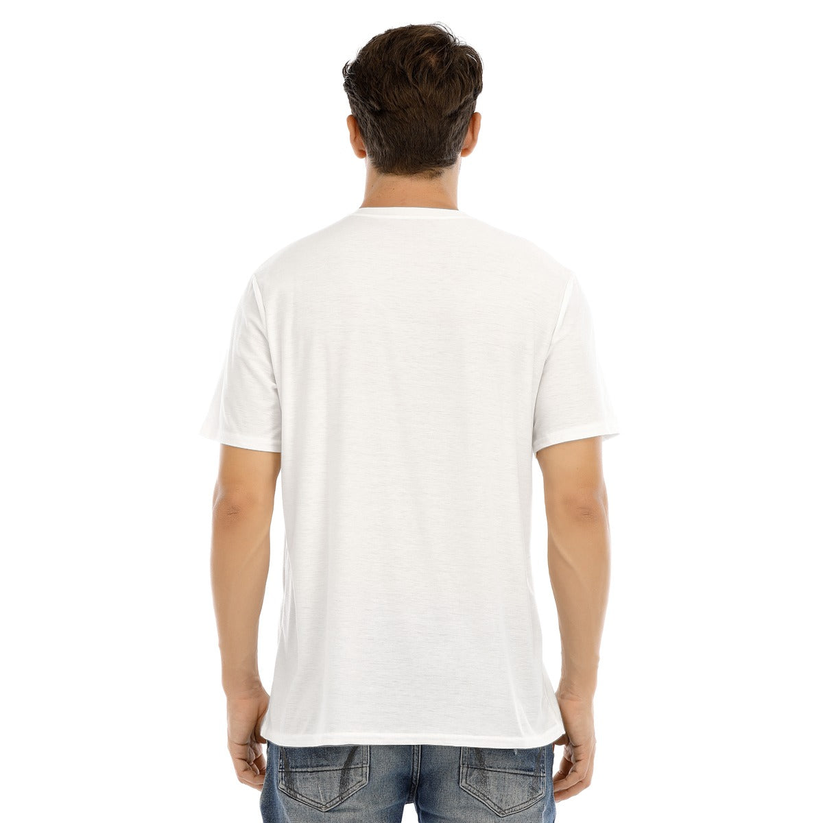 All-Over Print Men's Short Sleeve T-shirt With Button Closure