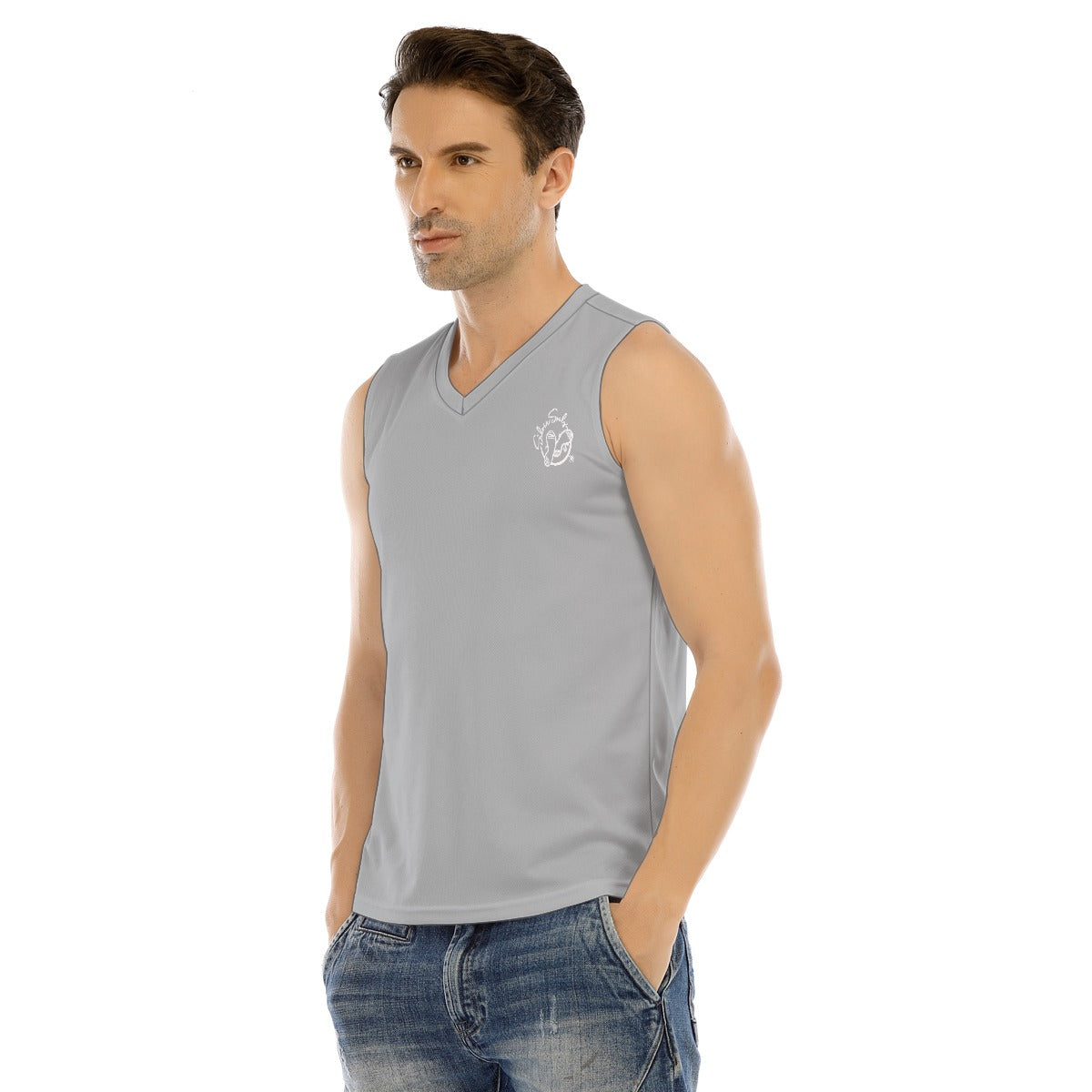 All-Over Print Men's V-neck Tank Top