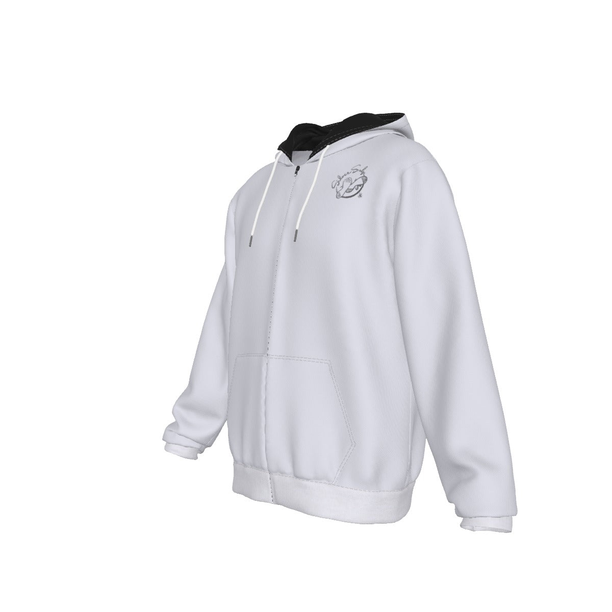 All-Over Print Zip Up Hoodie With Pocket