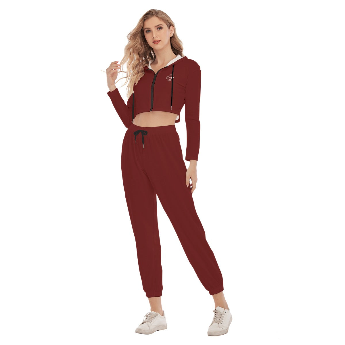 All-Over Print Women's Crop Hoodie Sports Set