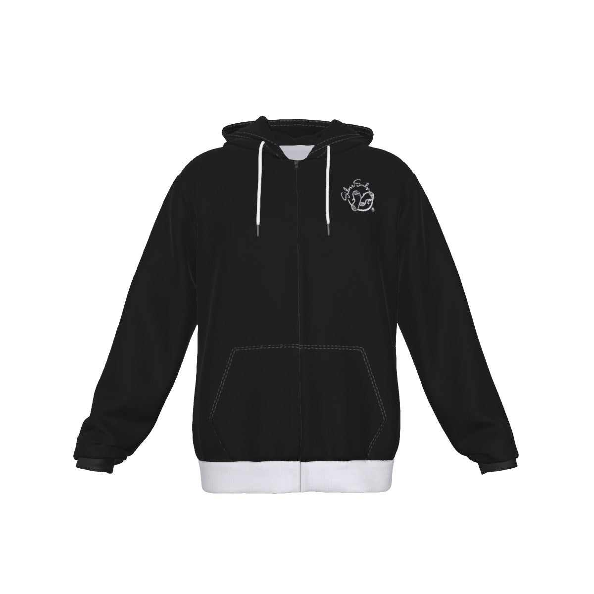 All-Over Print Zip Up Hoodie With Pocket