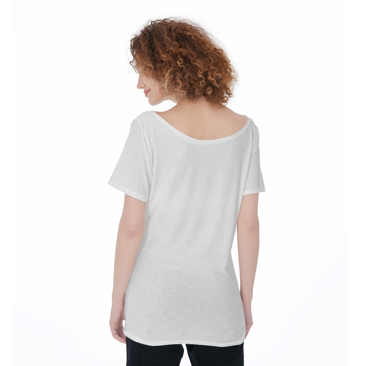 All-Over Print Women's Large Off-Shoulder T-Shirt