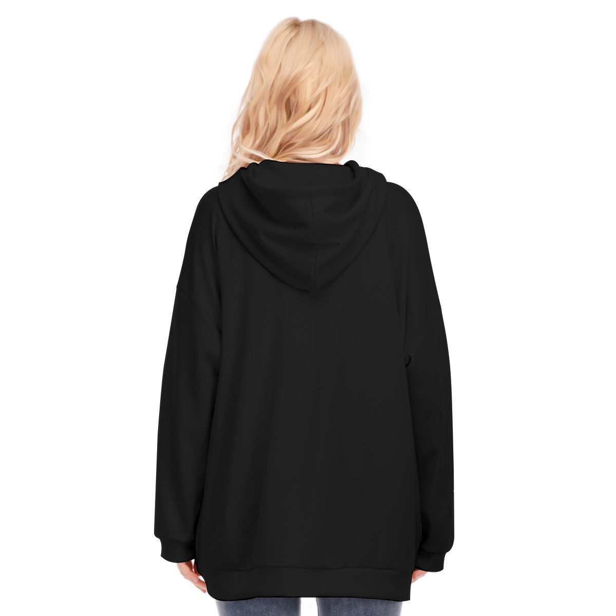 All-Over Print Women's Long Hoodie With Zipper Closure