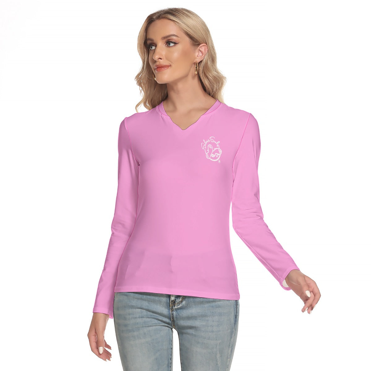 All-Over Print Women's V-Neck Long Sleeves T-Shirt