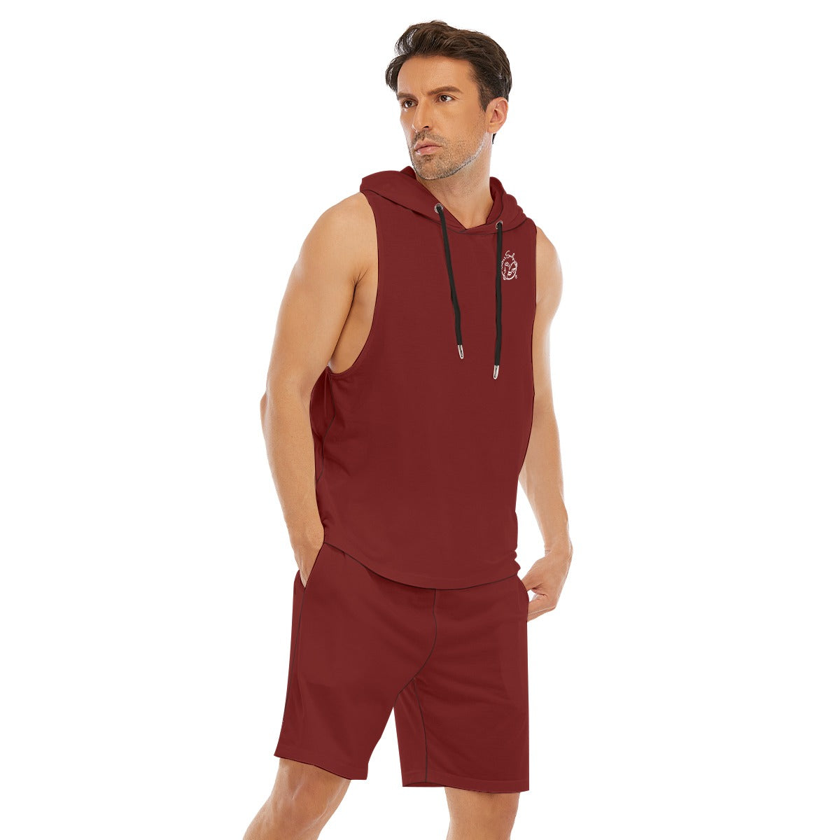 All-Over Print Men's Sleeveless Vest And Shorts Set