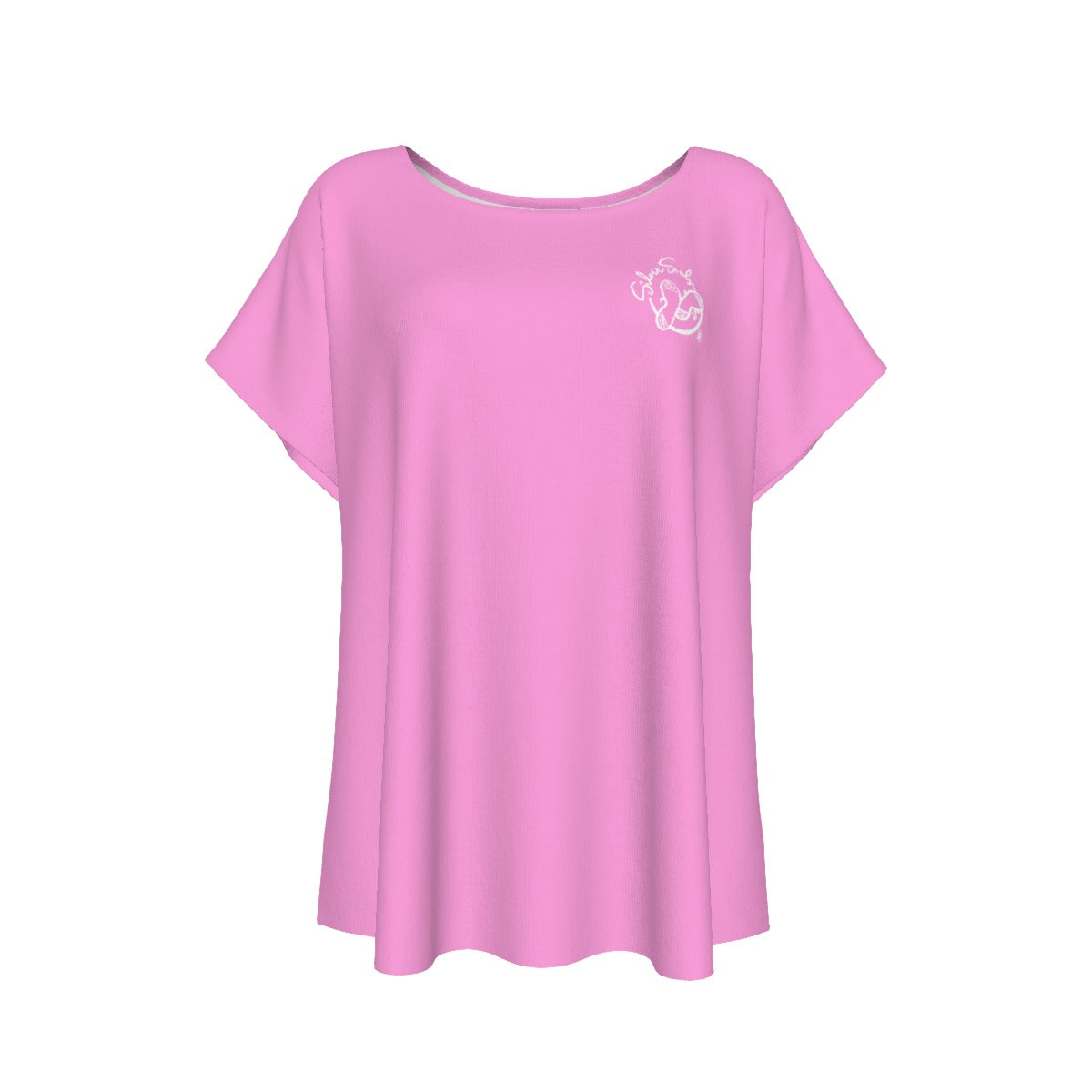 All-Over Print Women's Curved Hem T-shirt (Plus Size)