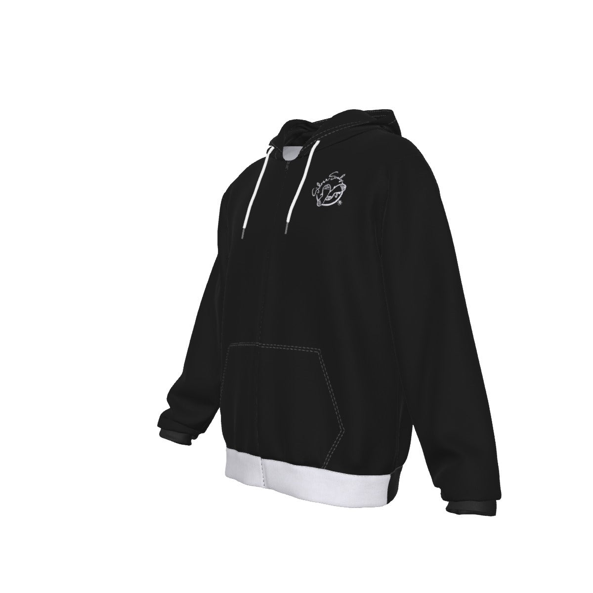 All-Over Print Zip Up Hoodie With Pocket