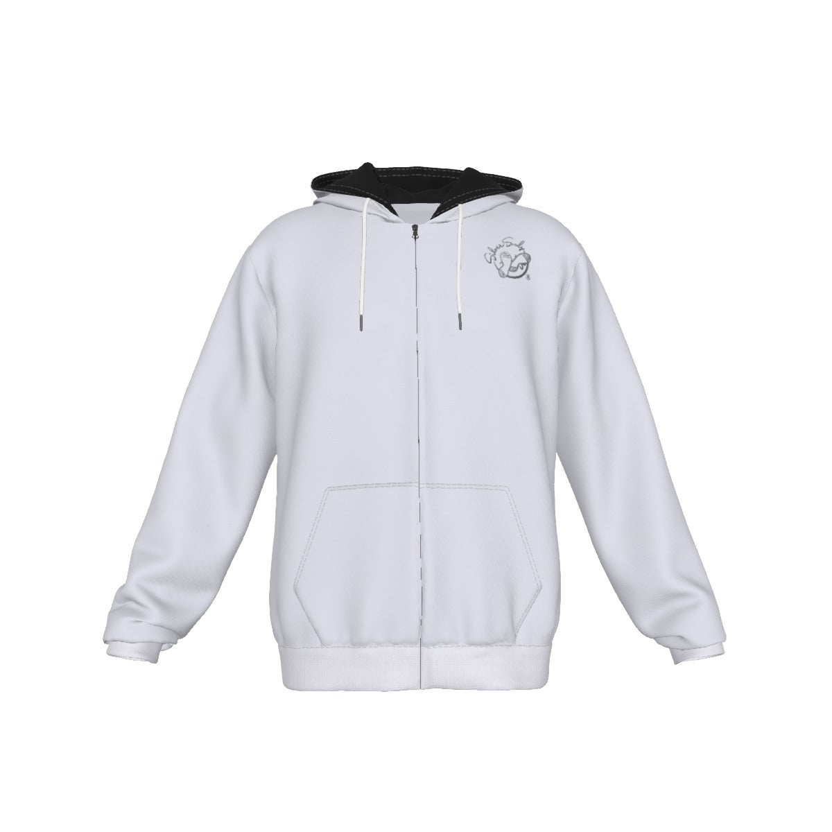 All-Over Print Zip Up Hoodie With Pocket