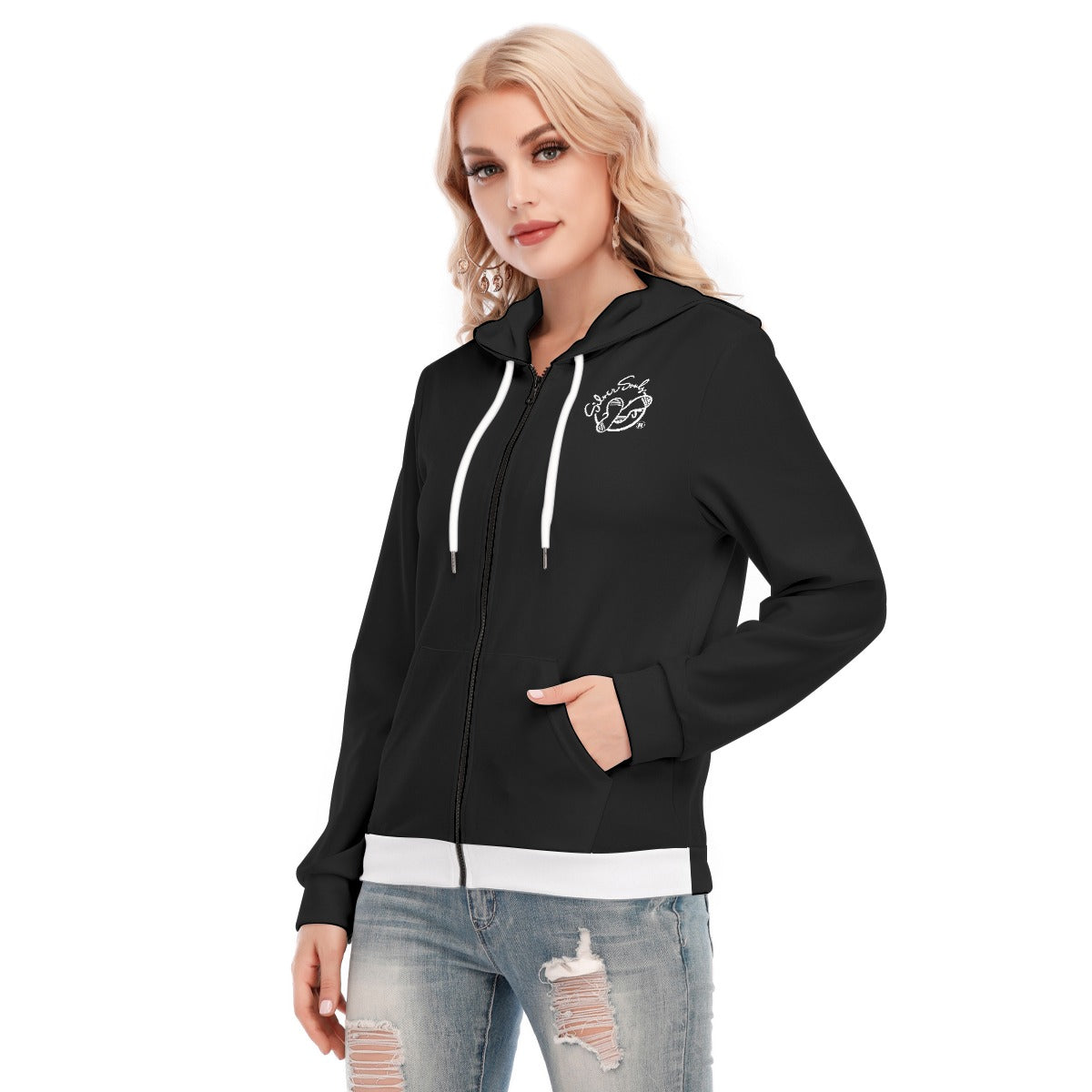 All-Over Print Women's Hoodie With Zipper
