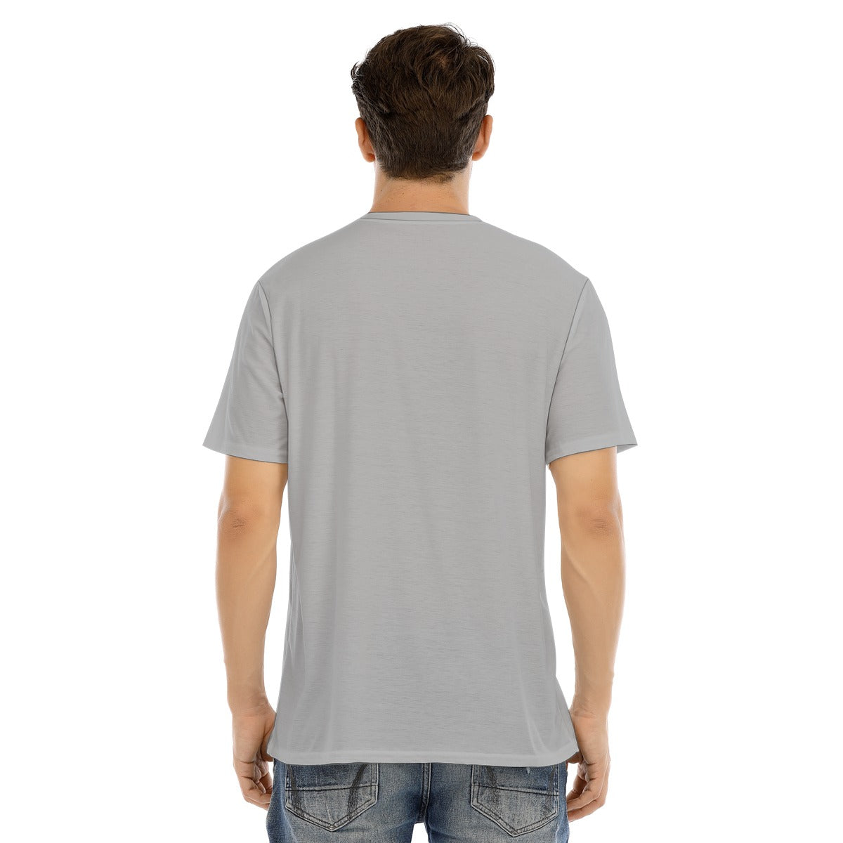 All-Over Print Men's Short Sleeve T-shirt With Button Closure