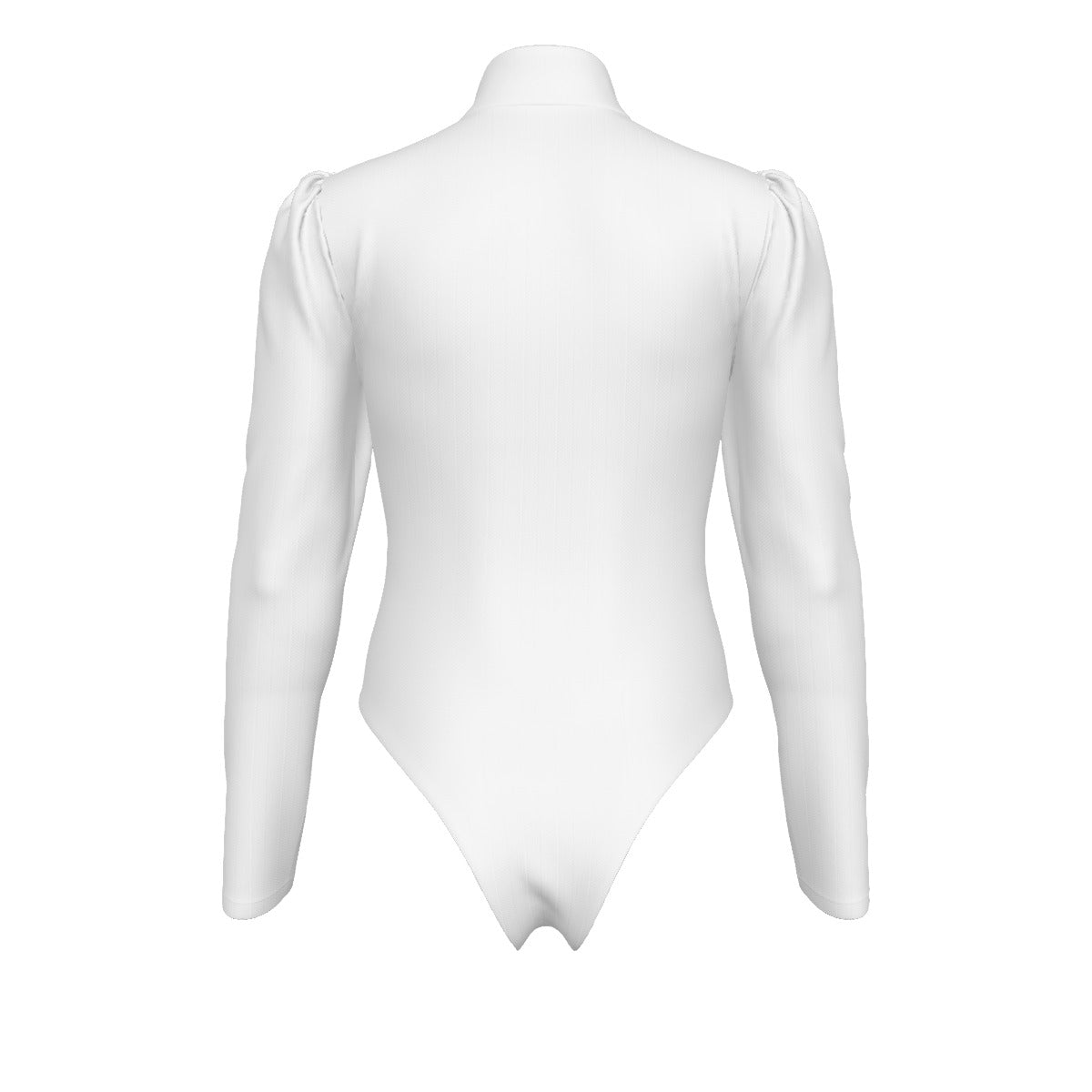 All-Over Women's Turtleneck Bodysuit With Puff Sleeve