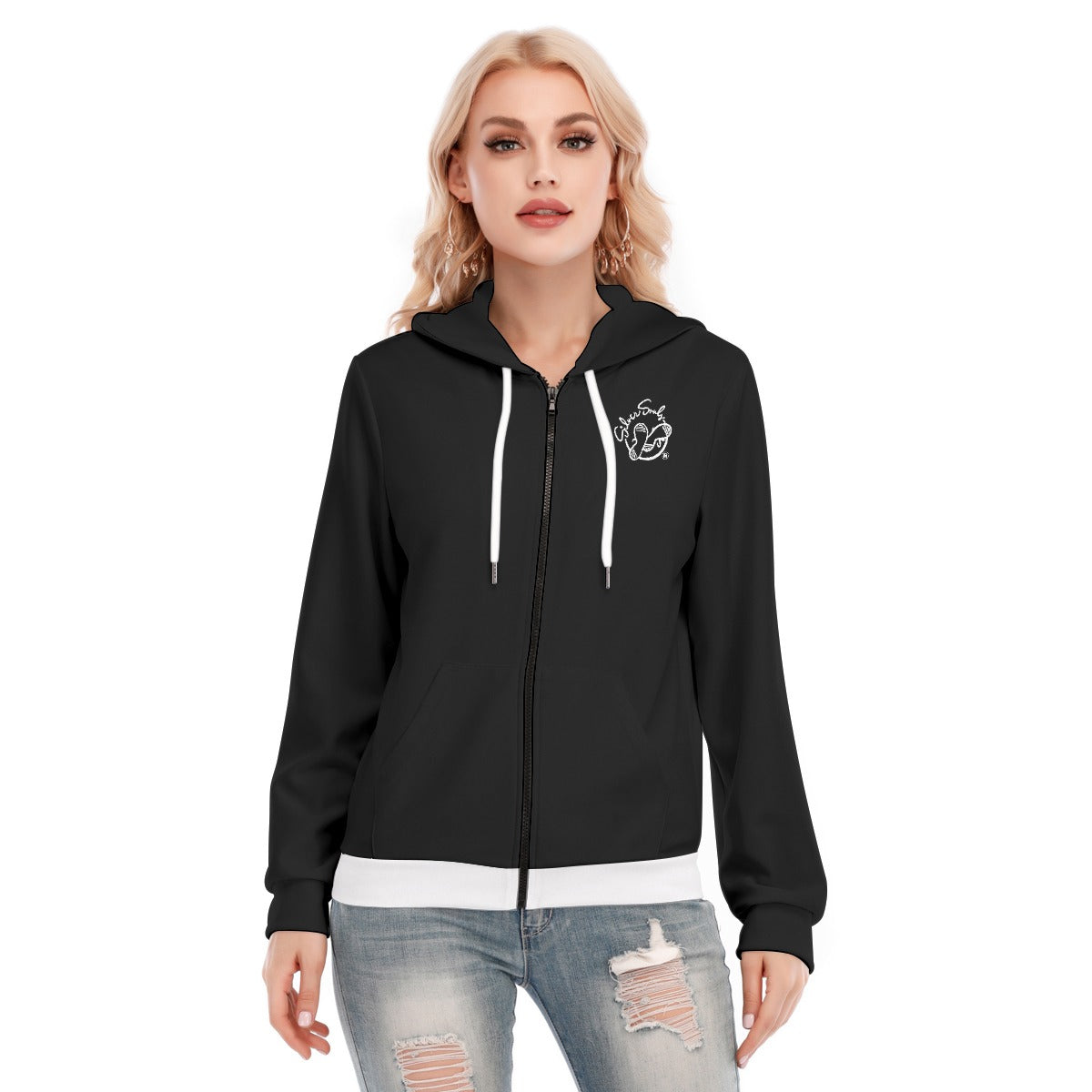 All-Over Print Women's Hoodie With Zipper