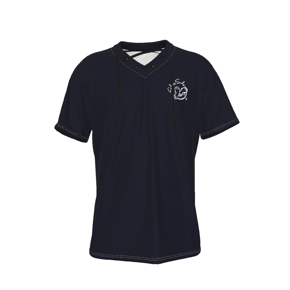 All-Over Print Men's Short Sleeve T-shirt with Neckline Tie