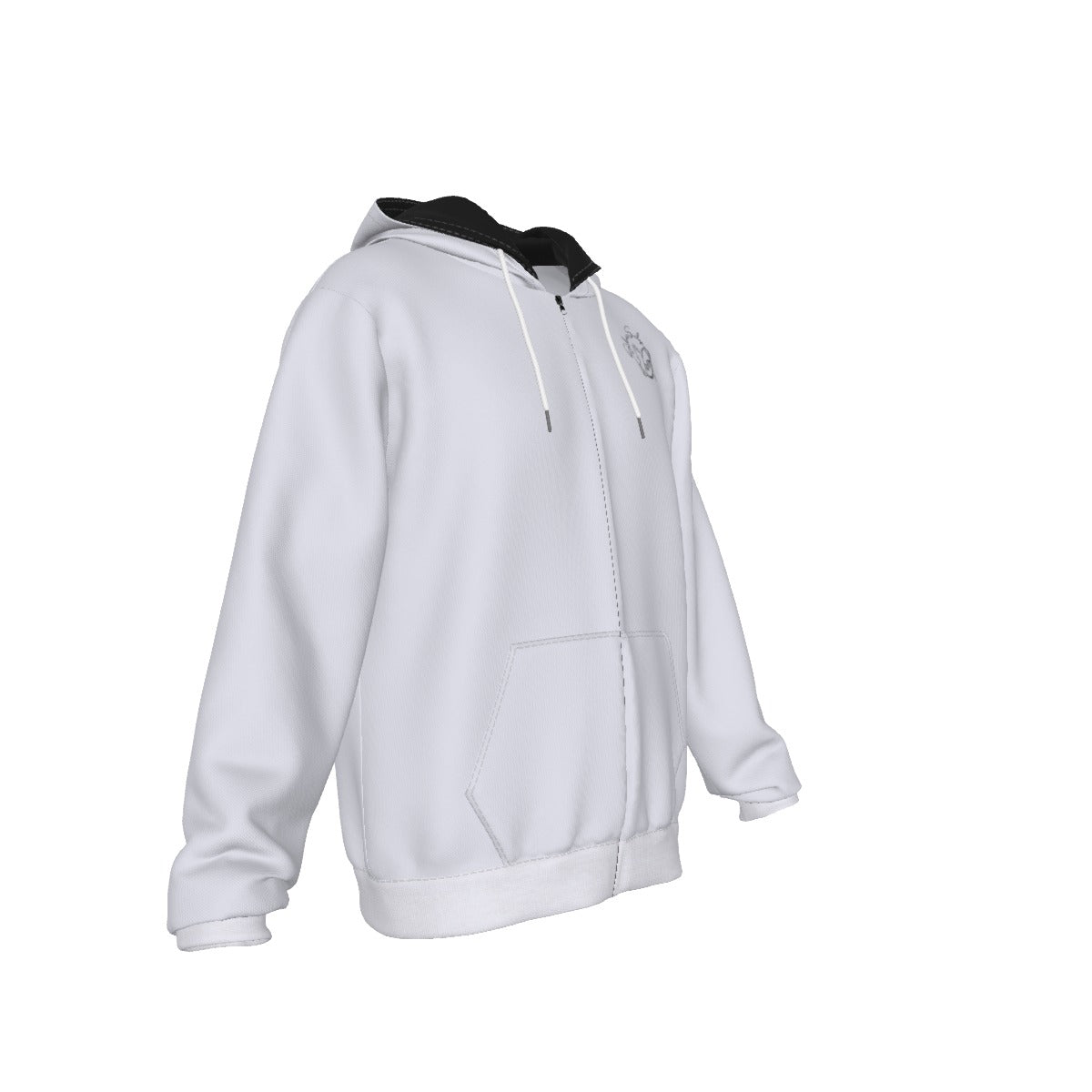 All-Over Print Zip Up Hoodie With Pocket