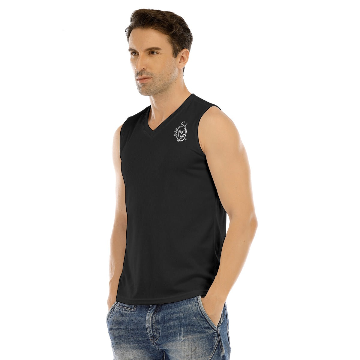 All-Over Print Men's V-neck Tank Top