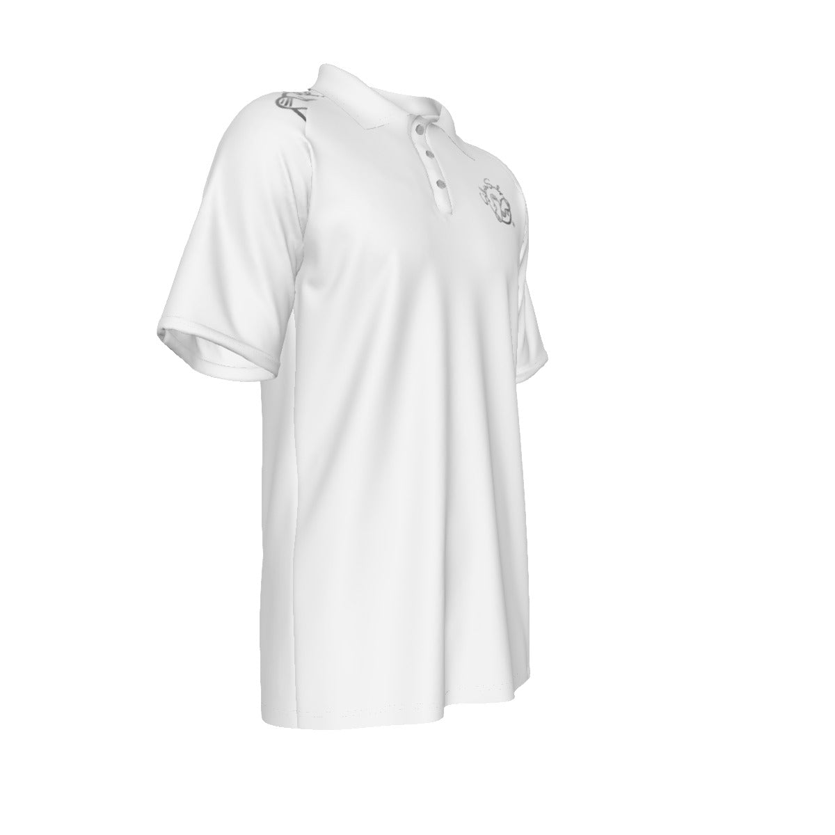 All-Over Print Men's Short Sleeve Polo Shirt With Button Closure