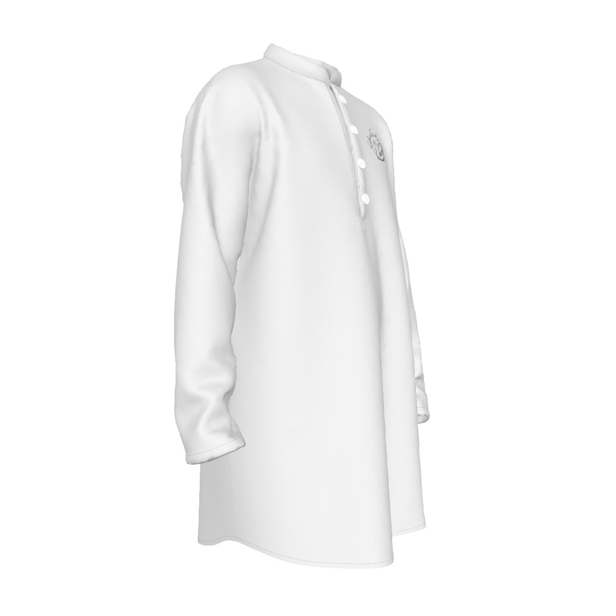 All-Over Print Men's Stand-up Collar Long Shirt