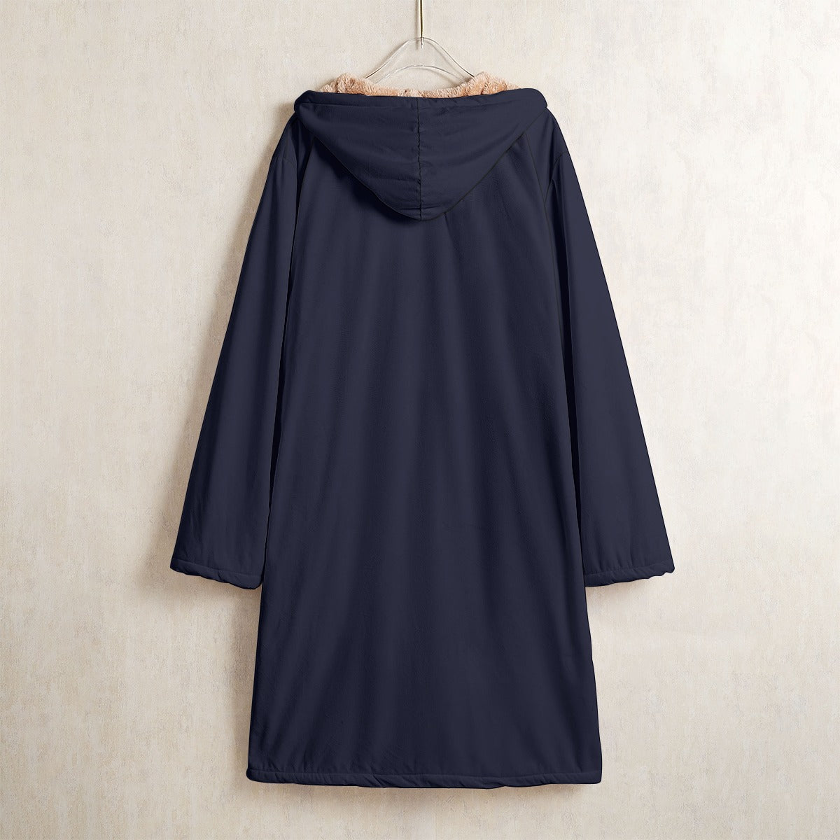 All-Over Print Men's Horn Button Long Fleece Windbreaker