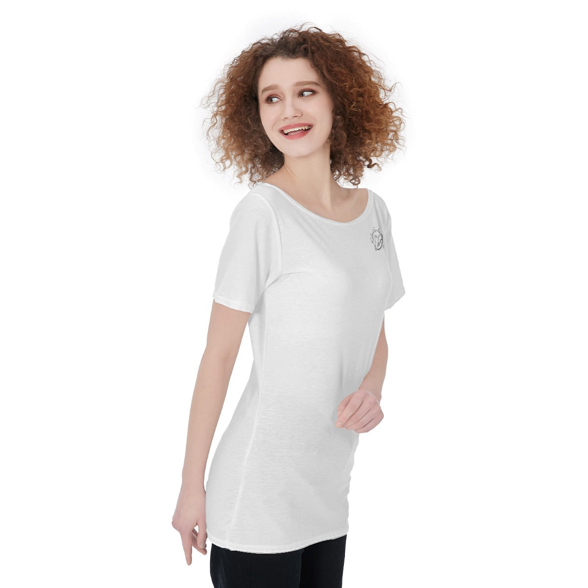 All-Over Print Women's Large Off-Shoulder T-Shirt