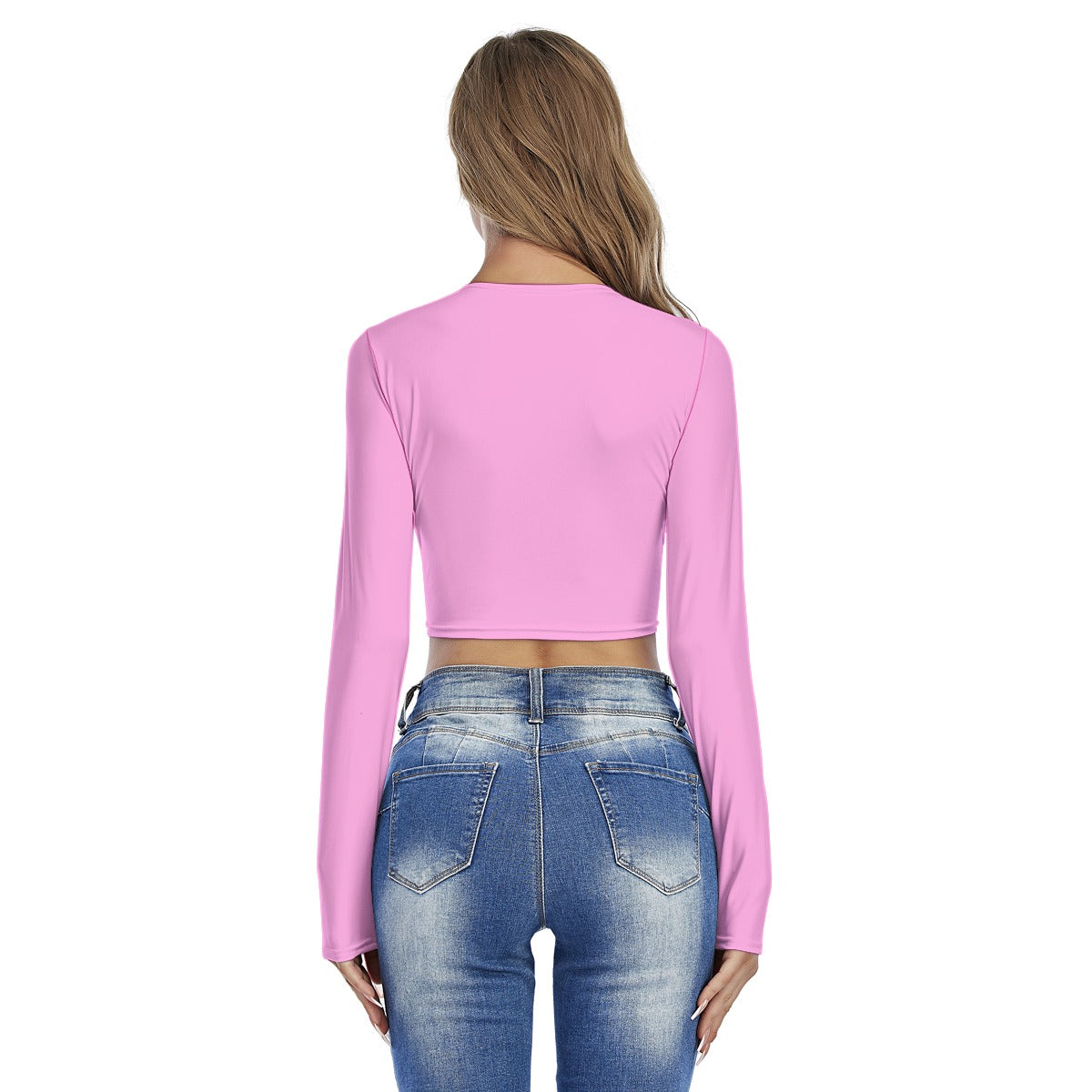 All-Over Print Women's Round Neck Crop Top T-Shirt