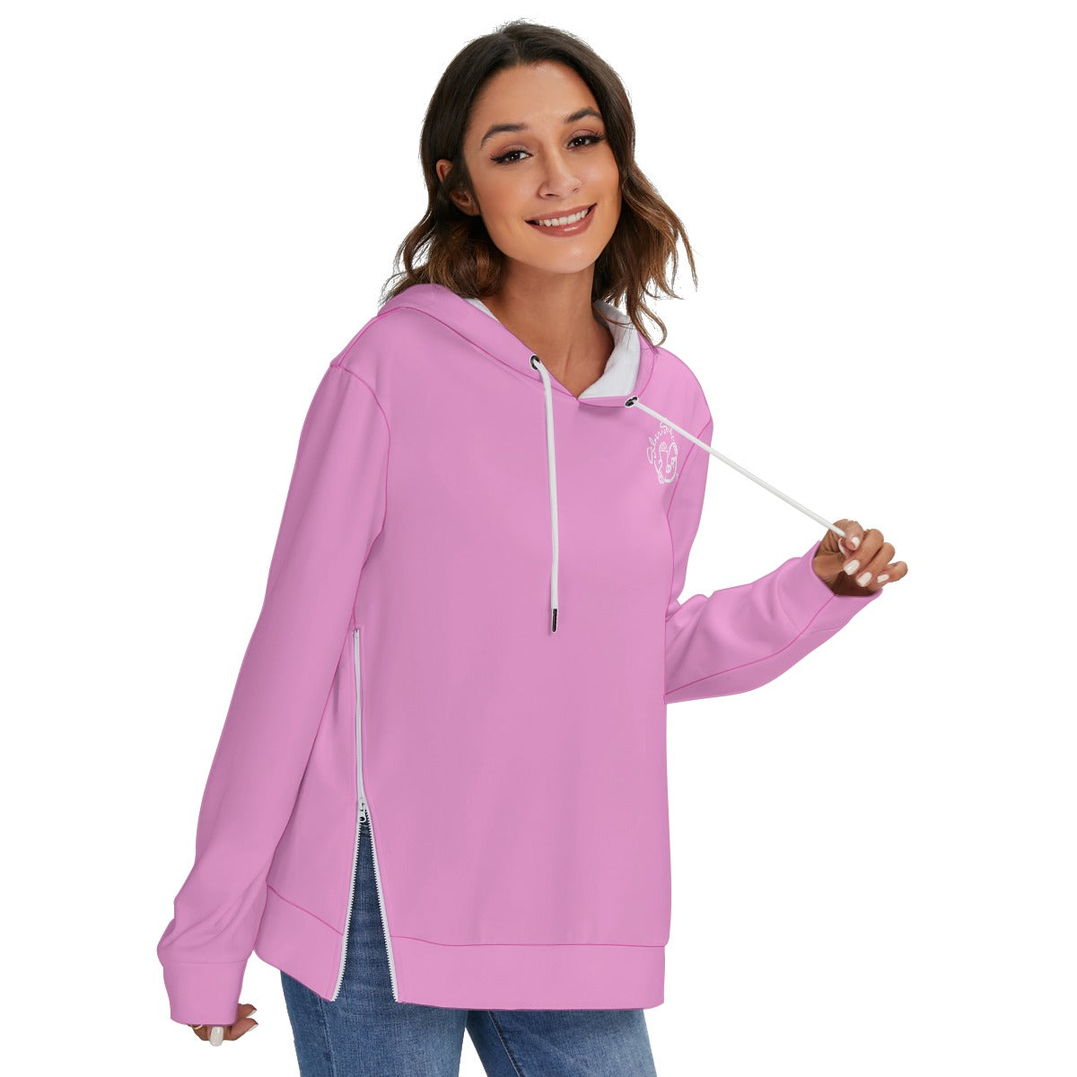 All-Over Print Women's Heavy Fleece Zip-on-the-Side Hoodie