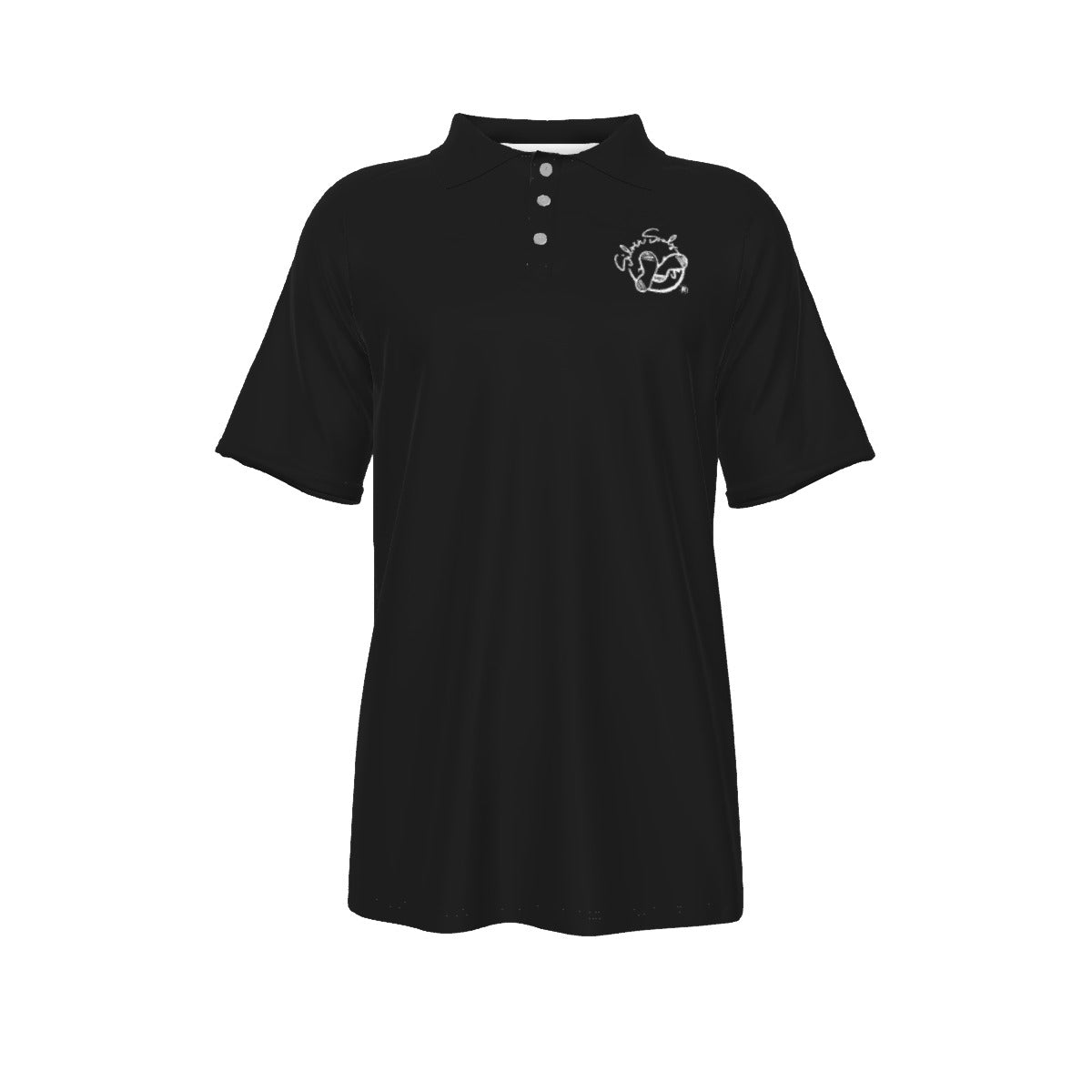 All-Over Print Men's Short Sleeve Polo Shirt With Button Closure