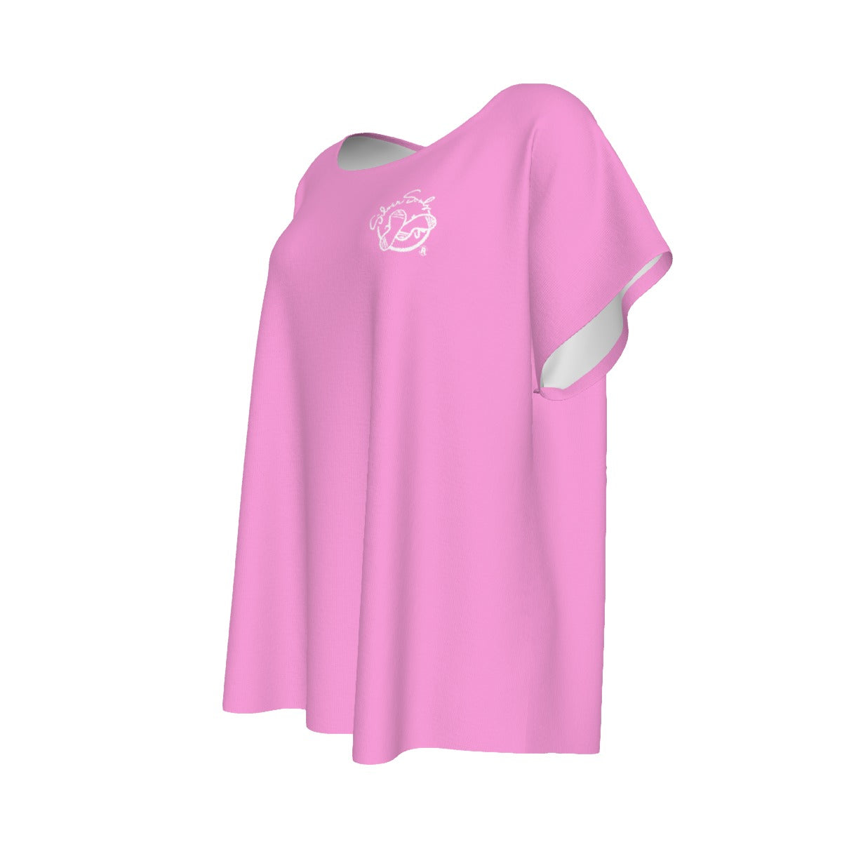 All-Over Print Women's Curved Hem T-shirt (Plus Size)