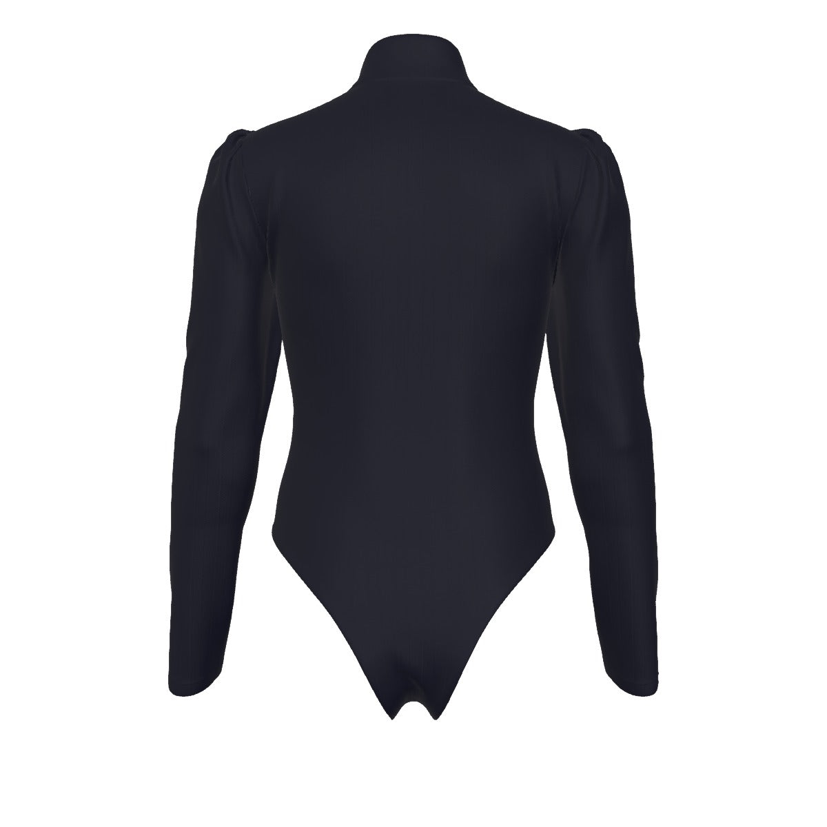 All-Over Women's Turtleneck Bodysuit With Puff Sleeve