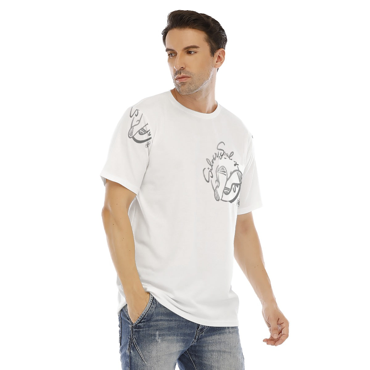 All-Over Print Men's Short Sleeve T-shirt With Chest Pocket